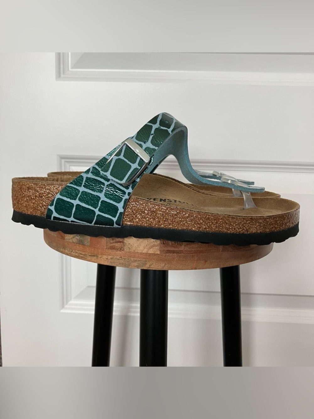 NEW Birkenstock Gizeh Thong Women Sandals Sz EU 37 US 6-6.5 Gator Blue 2026-423